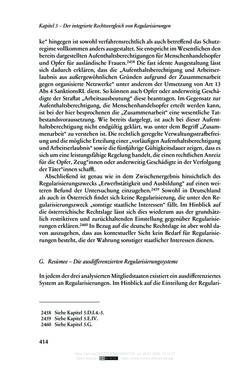 Bild der Seite - 414 - in Regularisierungen irregulär aufhältiger Migrantinnen und Migranten - Deutschland, Österreich und Spanien im Rechtsvergleich