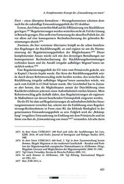 Bild der Seite - 421 - in Regularisierungen irregulär aufhältiger Migrantinnen und Migranten - Deutschland, Österreich und Spanien im Rechtsvergleich