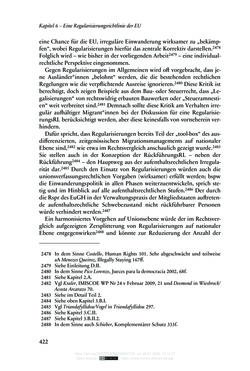 Bild der Seite - 422 - in Regularisierungen irregulär aufhältiger Migrantinnen und Migranten - Deutschland, Österreich und Spanien im Rechtsvergleich