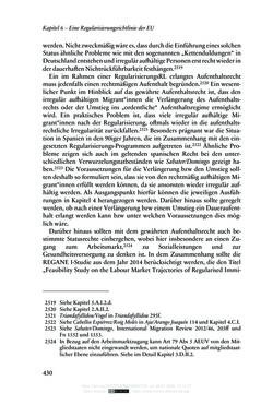 Image of the Page - 430 - in Regularisierungen irregulär aufhältiger Migrantinnen und Migranten - Deutschland, Österreich und Spanien im Rechtsvergleich