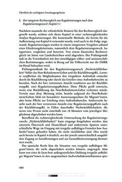 Image of the Page - 444 - in Regularisierungen irregulär aufhältiger Migrantinnen und Migranten - Deutschland, Österreich und Spanien im Rechtsvergleich