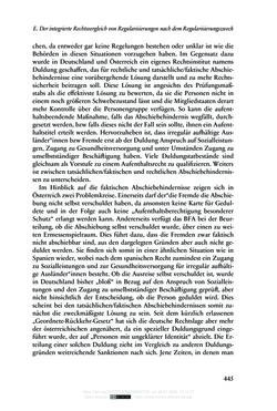 Image of the Page - 445 - in Regularisierungen irregulär aufhältiger Migrantinnen und Migranten - Deutschland, Österreich und Spanien im Rechtsvergleich