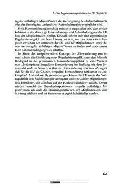 Bild der Seite - 465 - in Regularisierungen irregulär aufhältiger Migrantinnen und Migranten - Deutschland, Österreich und Spanien im Rechtsvergleich