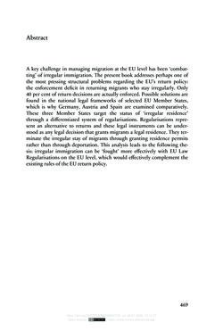 Bild der Seite - 469 - in Regularisierungen irregulär aufhältiger Migrantinnen und Migranten - Deutschland, Österreich und Spanien im Rechtsvergleich