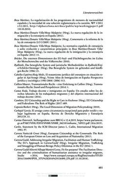 Image of the Page - 481 - in Regularisierungen irregulär aufhältiger Migrantinnen und Migranten - Deutschland, Österreich und Spanien im Rechtsvergleich