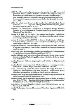 Image of the Page - 486 - in Regularisierungen irregulär aufhältiger Migrantinnen und Migranten - Deutschland, Österreich und Spanien im Rechtsvergleich