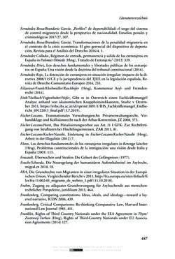 Image of the Page - 487 - in Regularisierungen irregulär aufhältiger Migrantinnen und Migranten - Deutschland, Österreich und Spanien im Rechtsvergleich
