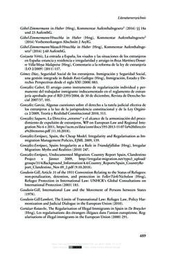 Image of the Page - 489 - in Regularisierungen irregulär aufhältiger Migrantinnen und Migranten - Deutschland, Österreich und Spanien im Rechtsvergleich