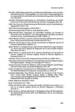 Image of the Page - 493 - in Regularisierungen irregulär aufhältiger Migrantinnen und Migranten - Deutschland, Österreich und Spanien im Rechtsvergleich
