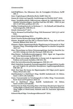 Image of the Page - 494 - in Regularisierungen irregulär aufhältiger Migrantinnen und Migranten - Deutschland, Österreich und Spanien im Rechtsvergleich