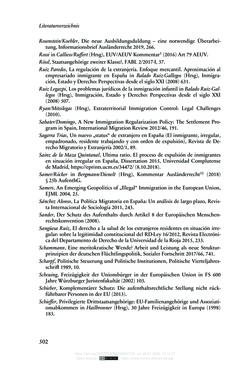 Image of the Page - 502 - in Regularisierungen irregulär aufhältiger Migrantinnen und Migranten - Deutschland, Österreich und Spanien im Rechtsvergleich