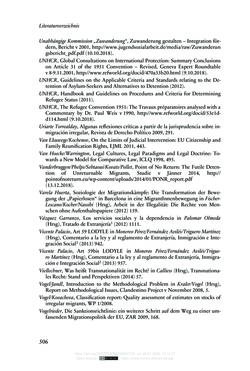Image of the Page - 506 - in Regularisierungen irregulär aufhältiger Migrantinnen und Migranten - Deutschland, Österreich und Spanien im Rechtsvergleich