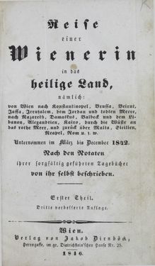 Bild der Seite - (000003) - in Reise einer Wienerin in das heilige Land