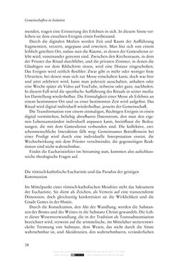 Image of the Page - 38 - in Religion, Medien und die Corona-Pandemie - Paradoxien einer Krise