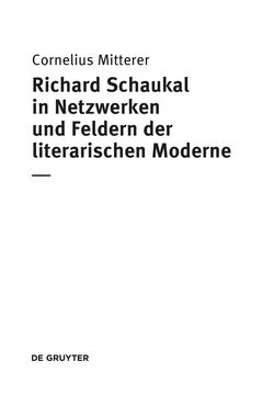 Image of the Page - (000005) - in Richard Schaukal in Netzwerken und Feldern der literarischen Moderne