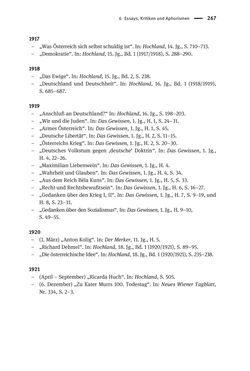 Image of the Page - 267 - in Richard Schaukal in Netzwerken und Feldern der literarischen Moderne