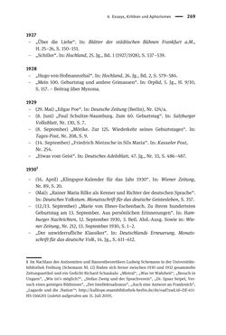 Image of the Page - 269 - in Richard Schaukal in Netzwerken und Feldern der literarischen Moderne