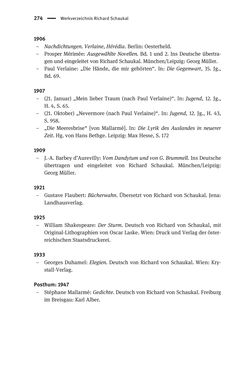Image of the Page - 274 - in Richard Schaukal in Netzwerken und Feldern der literarischen Moderne