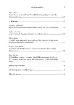Image of the Page - 7 - in Der lange Schatten des ›Roten Oktober‹ - Zur Relevanz und Rezeption sowjet-russischer Kunst, Kultur und Literatur in Österreich 1918–1938