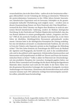 Bild der Seite - 386 - in Der lange Schatten des ›Roten Oktober‹ - Zur Relevanz und Rezeption sowjet-russischer Kunst, Kultur und Literatur in Österreich 1918–1938