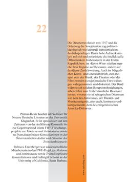Image of the Page - Einband hinten - in Der lange Schatten des ›Roten Oktober‹ - Zur Relevanz und Rezeption sowjet-russischer Kunst, Kultur und Literatur in Österreich 1918–1938