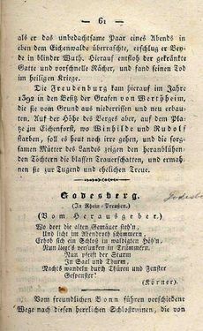 Bild der Seite - 61 - in Ruinen - oder Taschenbuch zur Geschichte verfallener Ritterburgen und Schlösser nebst ihren Sagen, Legenden und Mährchen, Band 1