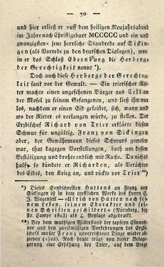 Bild der Seite - 70 - in Ruinen - oder Taschenbuch zur Geschichte verfallener Ritterburgen und Schlösser nebst ihren Sagen, Legenden und Mährchen, Band 2