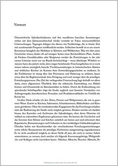Image of the Page - 11 - in Sakralmöbel aus Österreich - Von Tischlern und ihren Arbeiten im Zeitalter des Absolutismus, Volume II: Kunstlandschaften im Norden, Süden und Westen