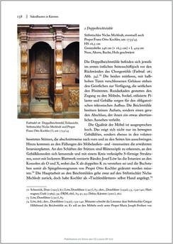 Bild der Seite - 138 - in Sakralmöbel aus Österreich - Von Tischlern und ihren Arbeiten im Zeitalter des Absolutismus, Band II: Kunstlandschaften im Norden, Süden und Westen
