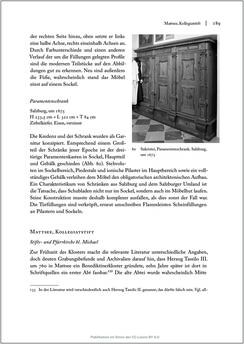 Image of the Page - 189 - in Sakralmöbel aus Österreich - Von Tischlern und ihren Arbeiten im Zeitalter des Absolutismus, Volume II: Kunstlandschaften im Norden, Süden und Westen