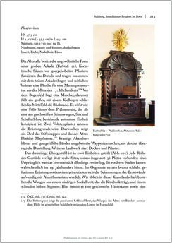 Image of the Page - 213 - in Sakralmöbel aus Österreich - Von Tischlern und ihren Arbeiten im Zeitalter des Absolutismus, Volume II: Kunstlandschaften im Norden, Süden und Westen