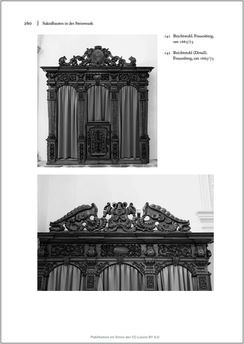 Image of the Page - 260 - in Sakralmöbel aus Österreich - Von Tischlern und ihren Arbeiten im Zeitalter des Absolutismus, Volume II: Kunstlandschaften im Norden, Süden und Westen