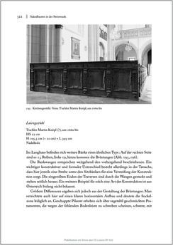 Bild der Seite - 322 - in Sakralmöbel aus Österreich - Von Tischlern und ihren Arbeiten im Zeitalter des Absolutismus, Band II: Kunstlandschaften im Norden, Süden und Westen