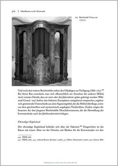 Image of the Page - 416 - in Sakralmöbel aus Österreich - Von Tischlern und ihren Arbeiten im Zeitalter des Absolutismus, Volume II: Kunstlandschaften im Norden, Süden und Westen
