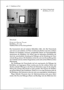 Image of the Page - 420 - in Sakralmöbel aus Österreich - Von Tischlern und ihren Arbeiten im Zeitalter des Absolutismus, Volume II: Kunstlandschaften im Norden, Süden und Westen