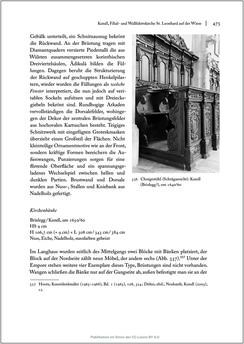 Bild der Seite - 475 - in Sakralmöbel aus Österreich - Von Tischlern und ihren Arbeiten im Zeitalter des Absolutismus, Band II: Kunstlandschaften im Norden, Süden und Westen