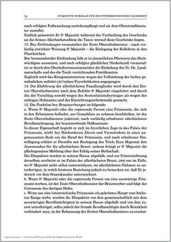 Image of the Page - 74 - in Norm und Zeremoniell - Das Etiquette-Normale für den Wiener Hof von circa 1812