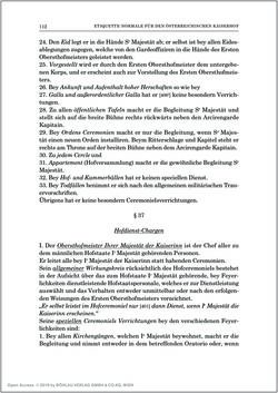 Image of the Page - 112 - in Norm und Zeremoniell - Das Etiquette-Normale für den Wiener Hof von circa 1812