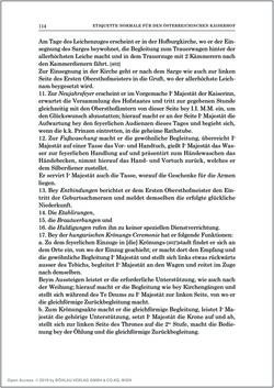 Bild der Seite - 114 - in Norm und Zeremoniell - Das Etiquette-Normale für den Wiener Hof von circa 1812