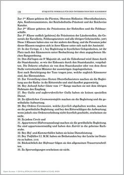 Image of the Page - 124 - in Norm und Zeremoniell - Das Etiquette-Normale für den Wiener Hof von circa 1812