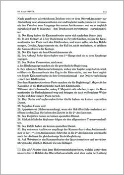 Image of the Page - 143 - in Norm und Zeremoniell - Das Etiquette-Normale für den Wiener Hof von circa 1812