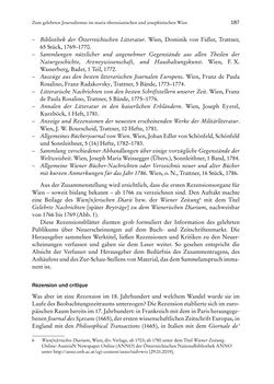 Bild der Seite - 187 - in Schöne Wissenschaften - Sammeln, Ordnen und Präsentieren im josephinischen Wien