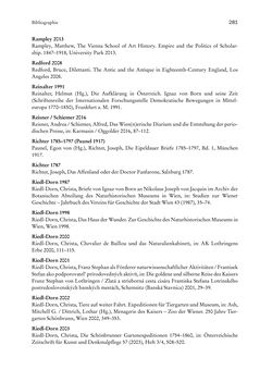 Bild der Seite - 281 - in Schöne Wissenschaften - Sammeln, Ordnen und Präsentieren im josephinischen Wien