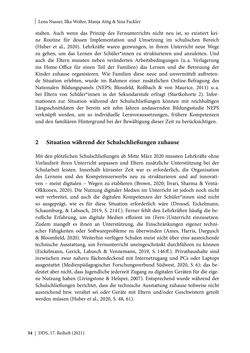 Bild der Seite - 34 - in Schule während der Corona-Pandemie - Neue Ergebnisse und Überblick über ein dynamisches Forschungsfeld