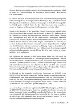 Image of the Page - 75 - in Schule während der Corona-Pandemie - Neue Ergebnisse und Überblick über ein dynamisches Forschungsfeld