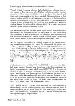 Image of the Page - 76 - in Schule während der Corona-Pandemie - Neue Ergebnisse und Überblick über ein dynamisches Forschungsfeld