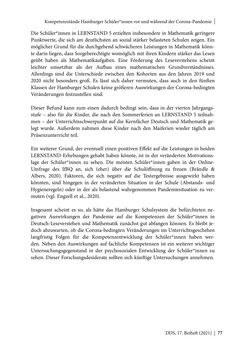 Image of the Page - 77 - in Schule während der Corona-Pandemie - Neue Ergebnisse und Überblick über ein dynamisches Forschungsfeld