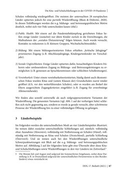 Image of the Page - 87 - in Schule während der Corona-Pandemie - Neue Ergebnisse und Überblick über ein dynamisches Forschungsfeld