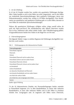 Image of the Page - 109 - in Schule während der Corona-Pandemie - Neue Ergebnisse und Überblick über ein dynamisches Forschungsfeld
