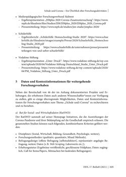 Image of the Page - 115 - in Schule während der Corona-Pandemie - Neue Ergebnisse und Überblick über ein dynamisches Forschungsfeld